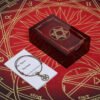 Gold Foil Tarot Card 12 * 7cm Dark Red Crystal Box Set Chess Board Game Waterproof and Wear-resistant Tape Manual
