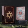 Gold Foil Tarot Card 12 * 7cm Dark Red Crystal Box Set Chess Board Game Waterproof and Wear-resistant Tape Manual