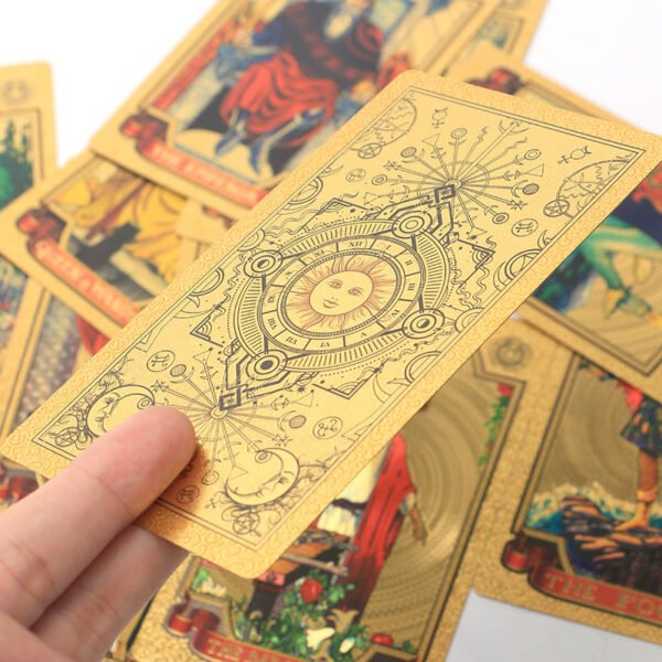 Gold Foil Tarot Card Hot Stamping PVC Waterproof and Wear-resistant Board Game Playing Card Divination Gift Box Set Luxurious