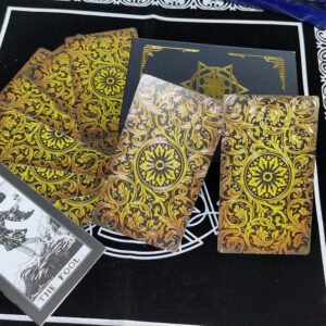 Gold Frameless Upgraded Tarot Gift Box Luxury Set Gold Foil Hot Stamping PVC Waterproof Board Game Card Divination Luster