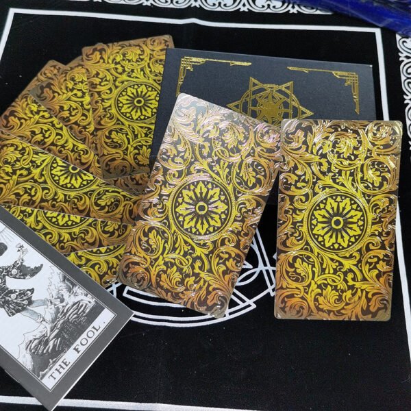 Gold Frameless Upgraded Tarot Gift Box Luxury Set Gold Foil Hot Stamping PVC Waterproof Board Game Card Divination Luster