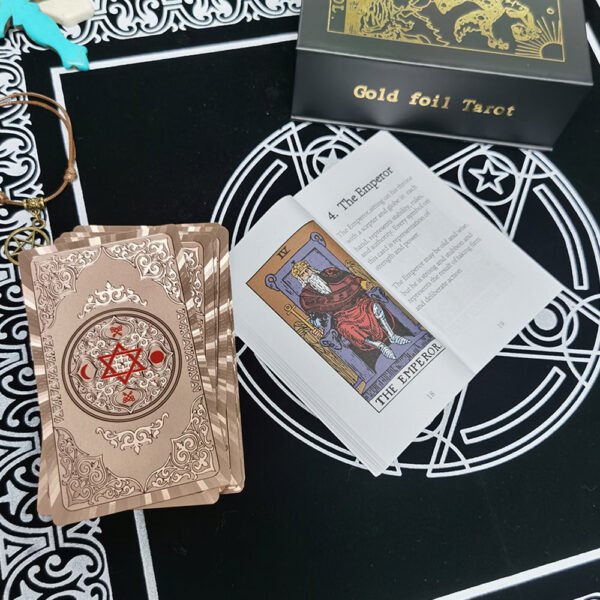 Gold Frameless Upgraded Tarot Gift Box Luxury Set Gold Foil Hot Stamping PVC Waterproof Board Game Card Divination Luster
