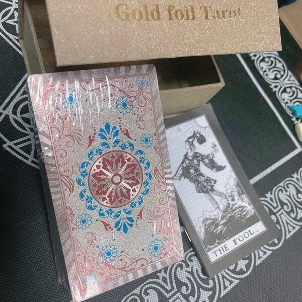 Gold Frameless Upgraded Tarot Gift Box Luxury Set Gold Foil Hot Stamping PVC Waterproof Board Game Card Divination Luster