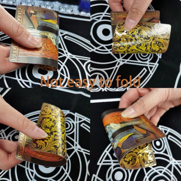 Gold Frameless Upgraded Tarot Gift Box Luxury Set Gold Foil Hot Stamping PVC Waterproof Board Game Card Divination Luster