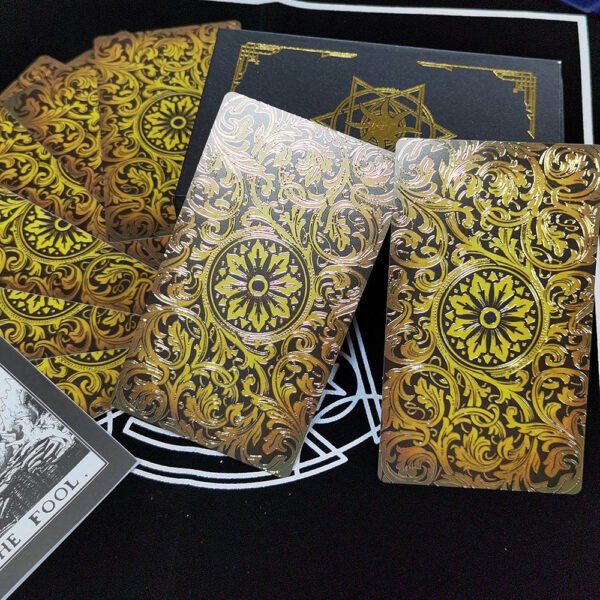 Gold Frameless Upgraded Tarot Gift Box Luxury Set Gold Foil Hot Stamping PVC Waterproof Board Game Card Divination Luster