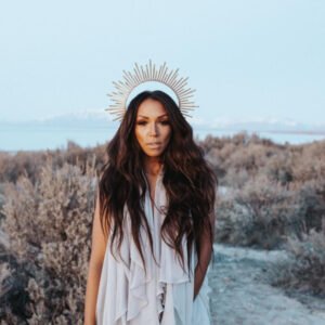 Magic Wicca~Gold Halo crown Glitter Halo Headpiece,Festival crown,Festival headpiece,Met Gala Crown,Wedding Crown,Mary Crown,Boho