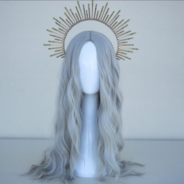 Magic Wicca~Gold Halo crown Glitter Halo Headpiece,Festival crown,Festival headpiece,Met Gala Crown,Wedding Crown,Mary Crown,Boho