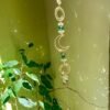 Gold Plated Blue Moon Suncatcher,Rainbow Prism,Boho Window Decoration,magical Suncatcher