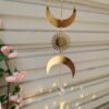Gold Plated Moon Phase Sun Suncatcher,Rainbow Prism,Boho Home Decoration,magical Suncatcher
