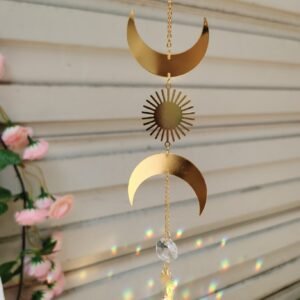 Gold-Plated-Moon-Phase-Sun-Suncatcher-Rainbow-Prism-Boho-Home-Decoration-magical-Suncatcher Gold Plated Moon Phase Sun Suncatcher,Rainbow Prism,Boho Home Decoration,magical Suncatcher