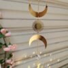 Gold Plated Moon Phase Sun Suncatcher,Rainbow Prism,Boho Home Decoration,magical Suncatcher