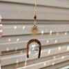 Gold plated Suncatcher with magical U | light catcher | rainbow maker | sun & moon | gift of good luck
