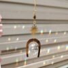 Gold plated Suncatcher with magical U | light catcher | rainbow maker | sun & moon | gift of good luck