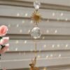 Gold plated Suncatcher with magical fairy&sun | light catcher | rainbow maker | celestial  of good luck