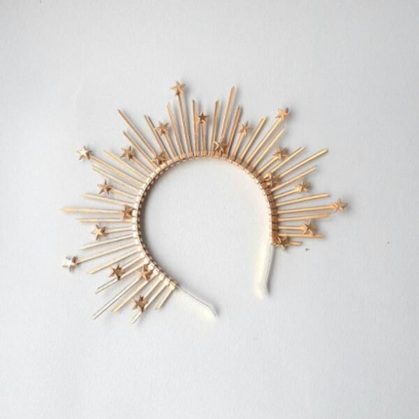 Magic Wicca~Gold star halo crown Star headpiece Holiday crown