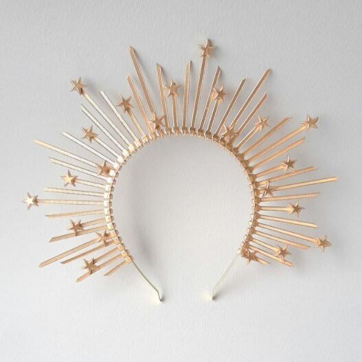 Magic Wicca~Gold star halo crown Star headpiece Holiday crown