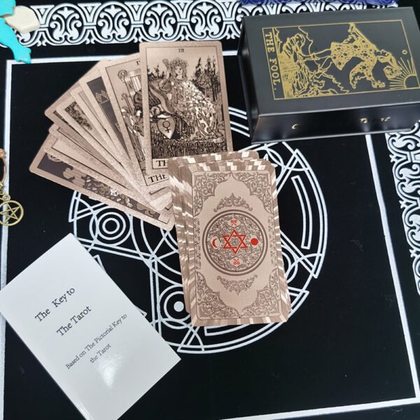 Golden Borderless Upgraded Tarot Suit Table Game 12 * 7cm Paper Guide Divination Prediction Waterproof High-end Astrology