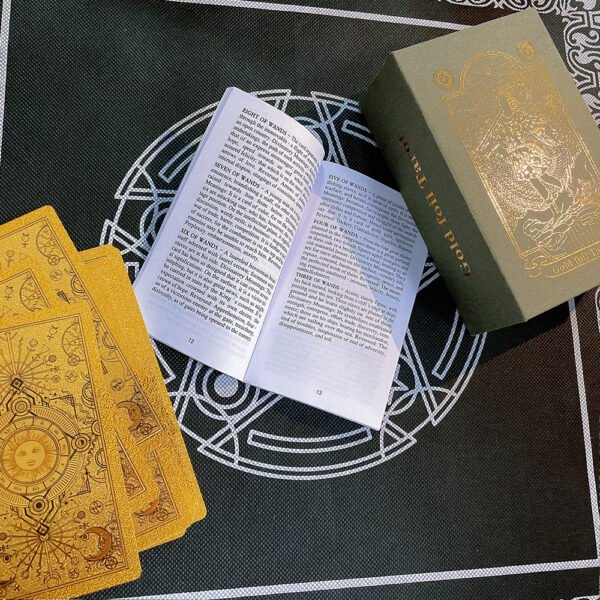 Golden Card Back Gold Foil Tarot Hot Stamping PVC Waterproof and Wear-resistant Board Game Card Divination Gift Set Luxury