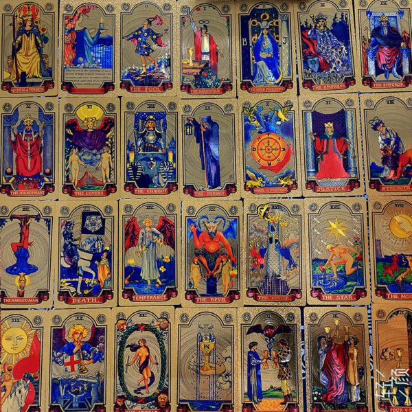 Golden Card Back Gold Foil Tarot Hot Stamping PVC Waterproof and Wear-resistant Board Game Card Divination Gift Set Luxury