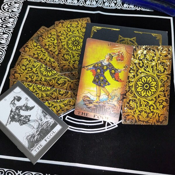 Golden Foil Tarot Mysterious Divination Golden Flip Table Game Waterproof and Wear-resistant Gift Box Luxury Instruction Manual