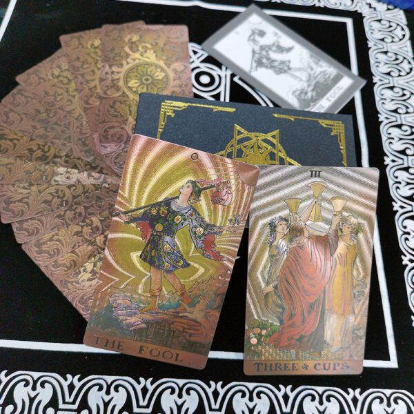 Golden Foil Tarot Mysterious Divination Golden Flip Table Game Waterproof and Wear-resistant Gift Box Luxury Instruction Manual