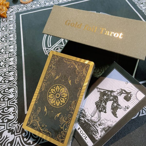 Golden Foil Tarot Mysterious Divination Golden Flip Table Game Waterproof and Wear-resistant Gift Box Luxury Instruction Manual