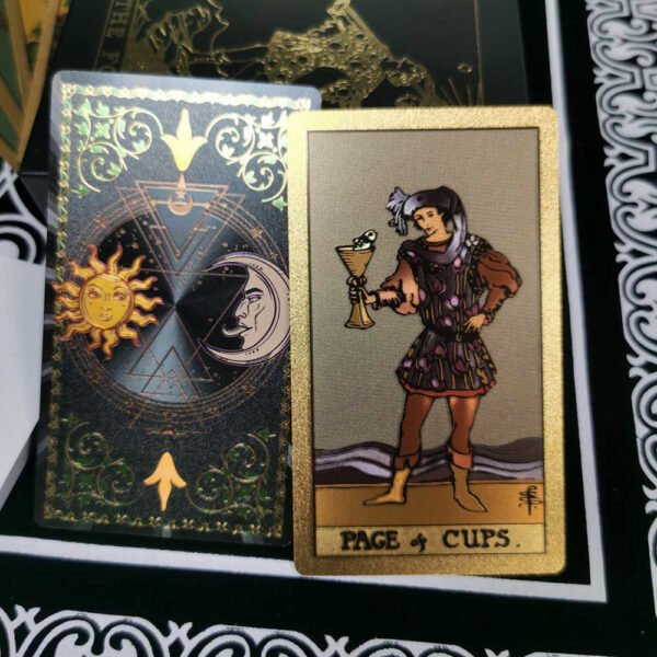 Golden Foil Tarot Mysterious Divination Golden Flip Table Game Waterproof and Wear-resistant Gift Box Luxury Instruction Manual