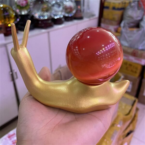 Golden Snail Resin Crafts Ornament Crystal Ball Base Creative Desk Furniture Decoration Resin Embellishments Home Decor