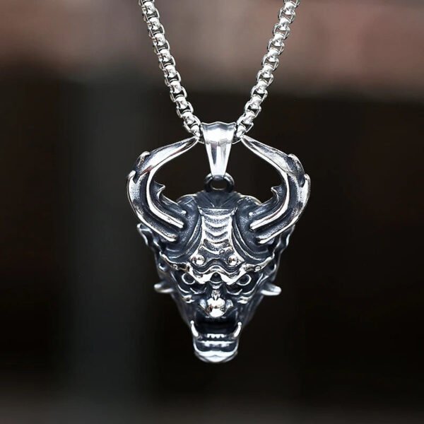New Stainless Steel Prajna Evil Dragon Head Pendant Necklace For Man Punk Animal Jewelry Boy friend Gift