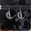 Goth Sliver Colour Moon Dangle Earrings Magical Clear Stone Set Gothic Statement Fashion Jewelry Women Gift Halloween 2021 Trend