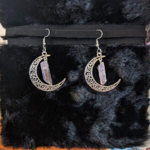 Goth Sliver Colour Moon Dangle Earrings Magical Clear Stone Set Gothic Statement Fashion Jewelry Women Gift Halloween 2021 Trend