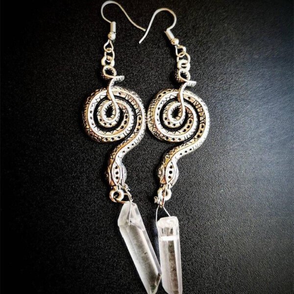 Goth Sliver Colour Moon Dangle Earrings Magical Clear Stone Set Gothic Statement Fashion Jewelry Women Gift Halloween 2021 Trend