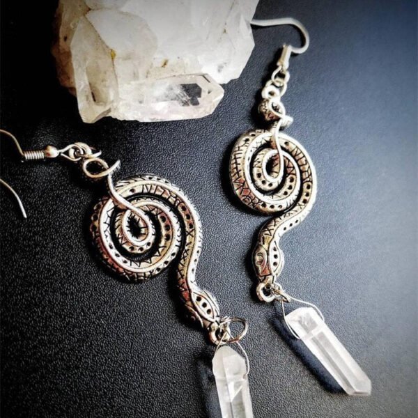 Goth Sliver Colour Moon Dangle Earrings Magical Clear Stone Set Gothic Statement Fashion Jewelry Women Gift Halloween 2021 Trend