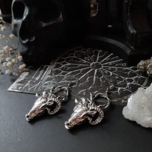 Gothic Baphomet Goat Thorn Earrings Witch Satan Occult Alternative Jewelry Satanic Ram Skull Fashion Medieval Women Gift Trend