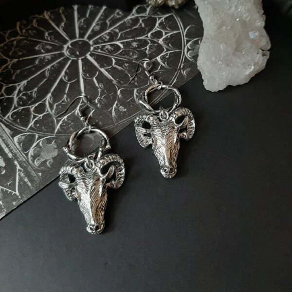 Gothic Baphomet Goat Thorn Earrings Witch Satan Occult Alternative Jewelry Satanic Ram Skull Fashion Medieval Women Gift Trend