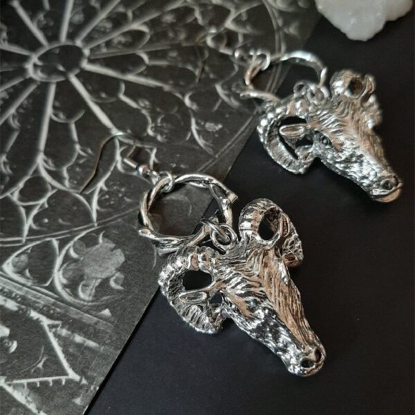 Gothic Baphomet Goat Thorn Earrings Witch Satan Occult Alternative Jewelry Satanic Ram Skull Fashion Medieval Women Gift Trend