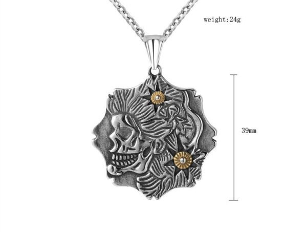 Viking Magic~Gothic Biker Skull Pendant Necklaces for Men Punk Style Stainless Steel Mix gold Skull Heads Pendant Halloween Jewelry Gifts