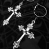 Gothic Cross Earrings Large Silver Colour Statement Trad Goth Jewelry Fashion Delicacy 2020 New Women Gift Girlfriend Beautiful
