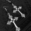 Gothic Cross Earrings Large Silver Colour Statement Trad Goth Jewelry Fashion Delicacy 2020 New Women Gift Girlfriend Beautiful