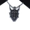 Gothic Devil Skull Grimace Mask Necklaces For Men Fangs Demon Mask Pendant Retro Punk Style Jewelry Gift - Pendants