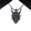 Gothic Devil Skull Grimace Mask Necklaces For Men Fangs Demon Mask Pendant Retro Punk Style Jewelry Gift - Pendants