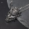Gothic Devil Skull Grimace Mask Necklaces For Men Fangs Demon Mask Pendant Retro Punk Style Jewelry Gift - Pendants
