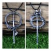 Gothic Dragon Snake Sword Pendant Necklace Serpent Occult Pagan Wiccan Jewelry