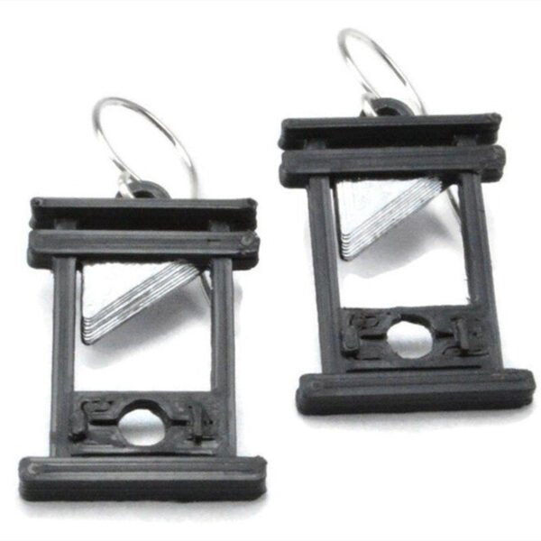 Gothic Guillotine Pendant Earrings Black Hooks Earrings