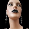 Gothic Inverted Crucifix and Pentagram Earrings with Spikes Inverted Cross Satanic Catholic Upside Down Statement Women Gift