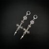 Gothic Inverted Crucifix and Pentagram Earrings with Spikes Inverted Cross Satanic Catholic Upside Down Statement Women Gift