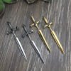 Gothic Kinitial Sword Earrings Vintage Cool Punk Crystal Ear Jacket Goth Dagger Earrings Jewelry Gift For Women - Stud Earrings