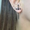 Gothic Kinitial Sword Earrings Vintage Cool Punk Crystal Ear Jacket Goth Dagger Earrings Jewelry Gift For Women - Stud Earrings