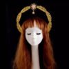 Gothic Lolita Devil Feat Goddess Crown Sun Halo Crown Headband Gorgeous Vintage Mary Baroque Tiara Goddess crown headpiece