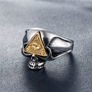 Magic Ring~Gothic Punk Men Stainless Steel Ring Vintage Hip Hop Skull Rings For Men Steampunk Jewelry Accessories 2019 Rings HF522